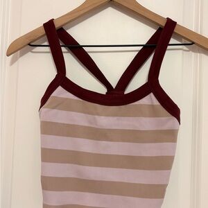 Free People Movement Women’s Purple Striped All Clear Solid Cami